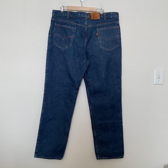 VTG Levis Two Horse Brand Leather Tab Blue Denim Jeans Mens 42 x 32 Made in USA - Picture 5 of 15